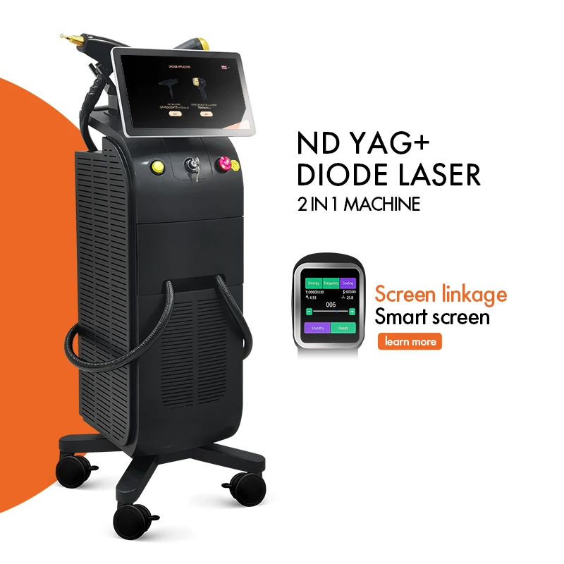 2 u 1 ND YAG + Diode Laser Machine|Profesionalni multi-funkcionalni estetski laserski sistem