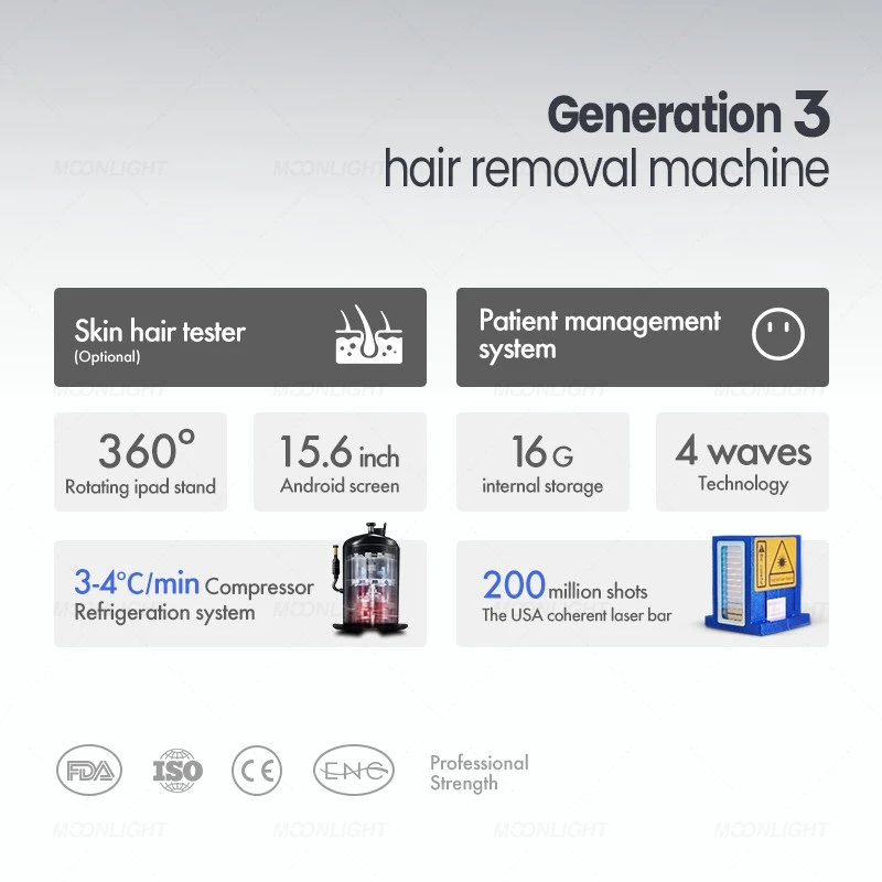 4-Wave 3000W Diode Laser Hair Removal Machine factory